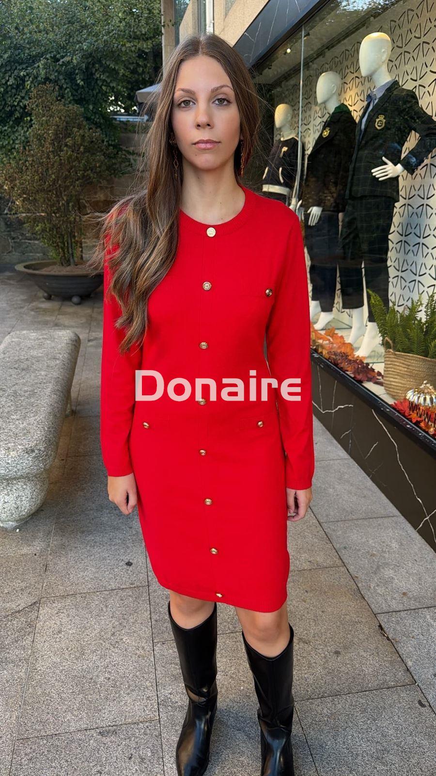 Vestido rojo de punto Koralline - Imagen 1