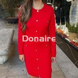 Vestido rojo de punto Koralline - Imagen 1