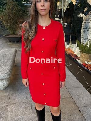 Vestido rojo de punto Koralline - Imagen 1