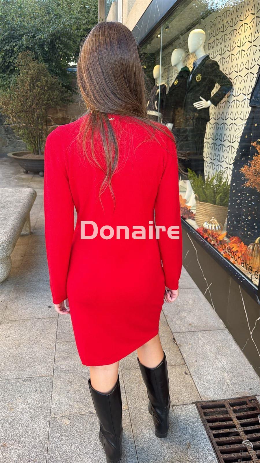 Vestido rojo de punto Koralline - Imagen 2