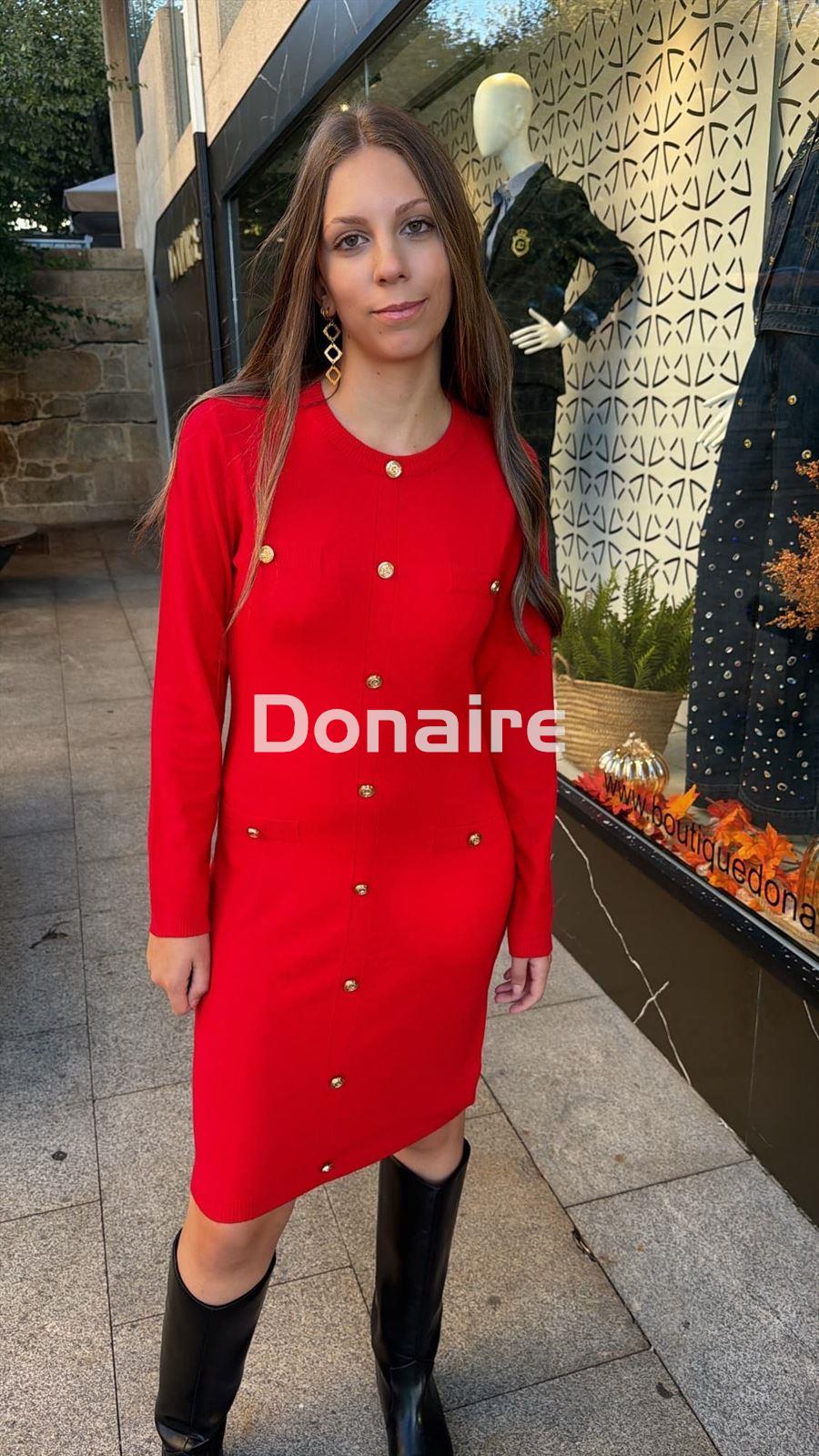 Vestido rojo de punto Koralline - Imagen 3