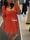 Vestido rojo manga globo Koralline - Imagen 1