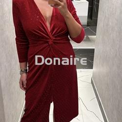 Vestido terciopelo granate topos plata - Imagen 1