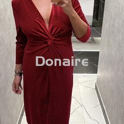 Vestido terciopelo granate topos plata - Imagen 2