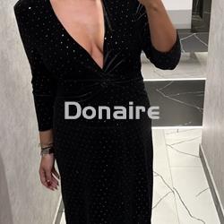 Vestido terciopelo negro topos plata - Imagen 2