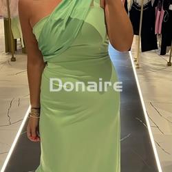 Vestido verde largo fiesta escote asimétrico Phard - Imagen 1