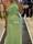 Vestido verde largo fiesta escote asimétrico Phard - Imagen 2
