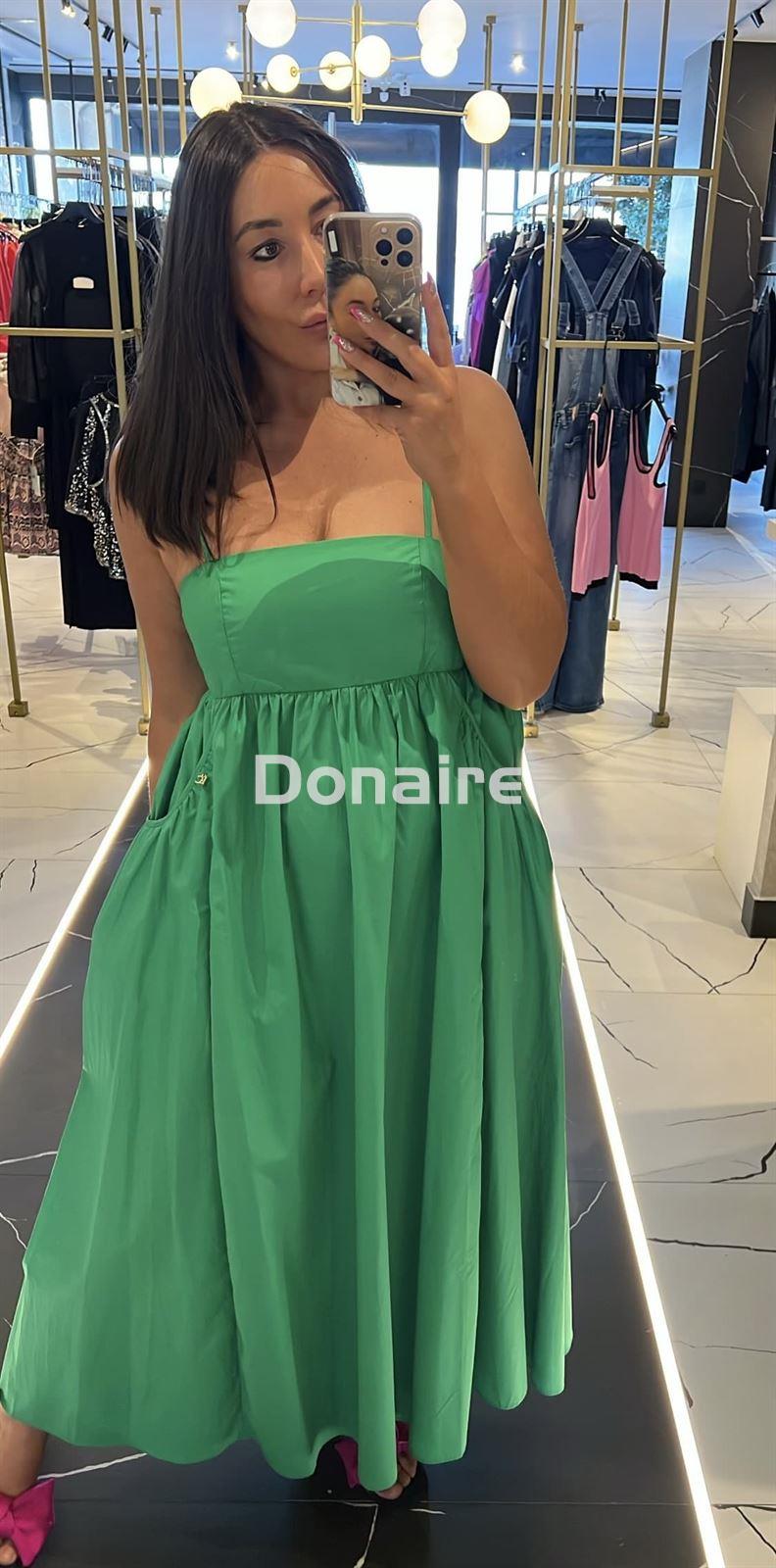 Vestido verde vuelo y tirantes Lola Casademunt - Imagen 2