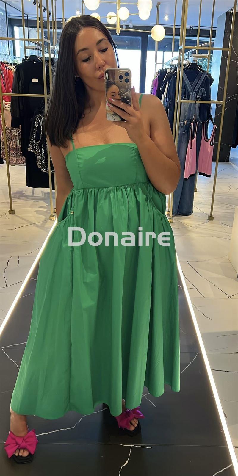 Vestido verde vuelo y tirantes Lola Casademunt - Imagen 3
