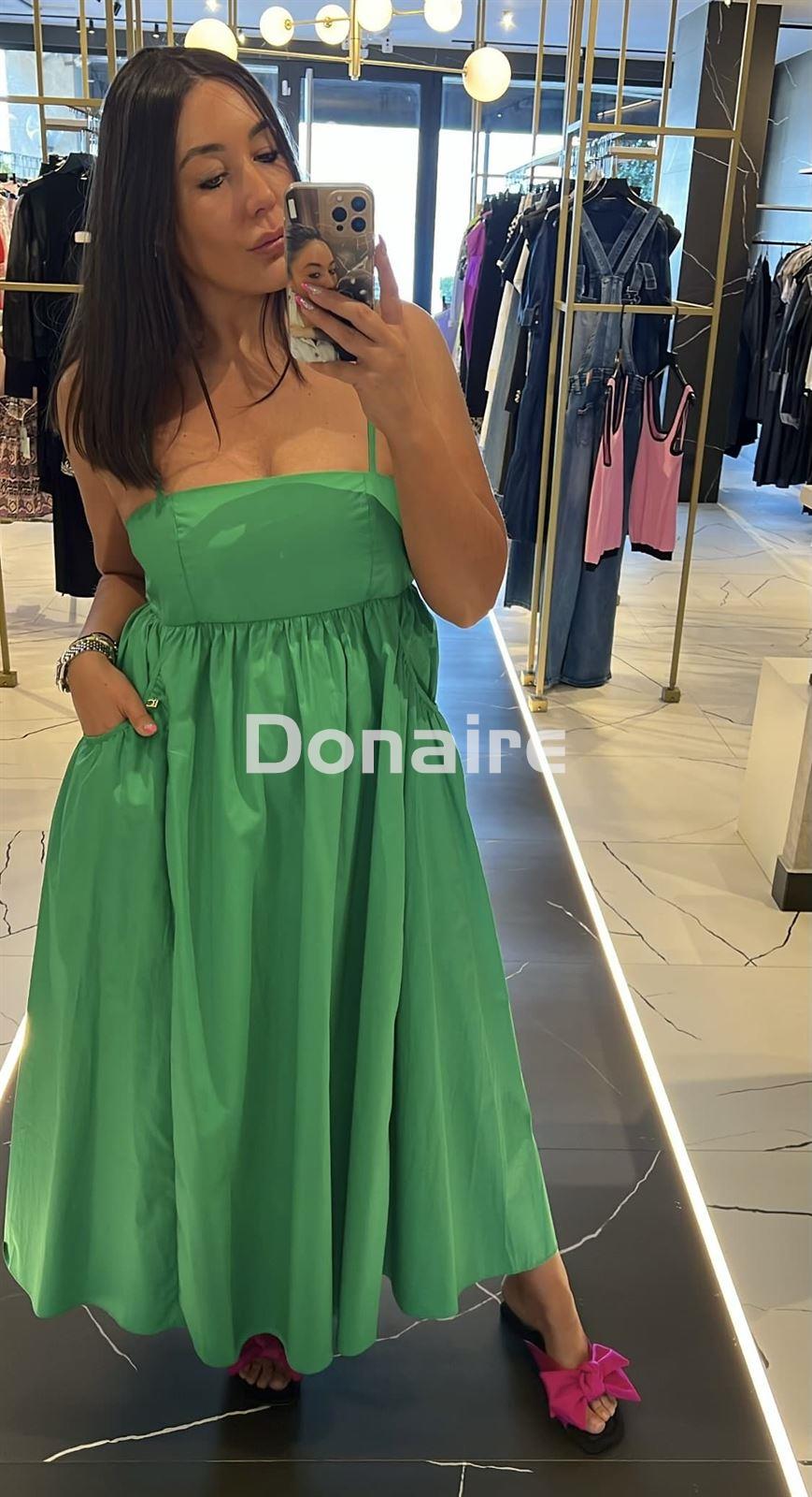 Vestido verde vuelo y tirantes Lola Casademunt - Imagen 4