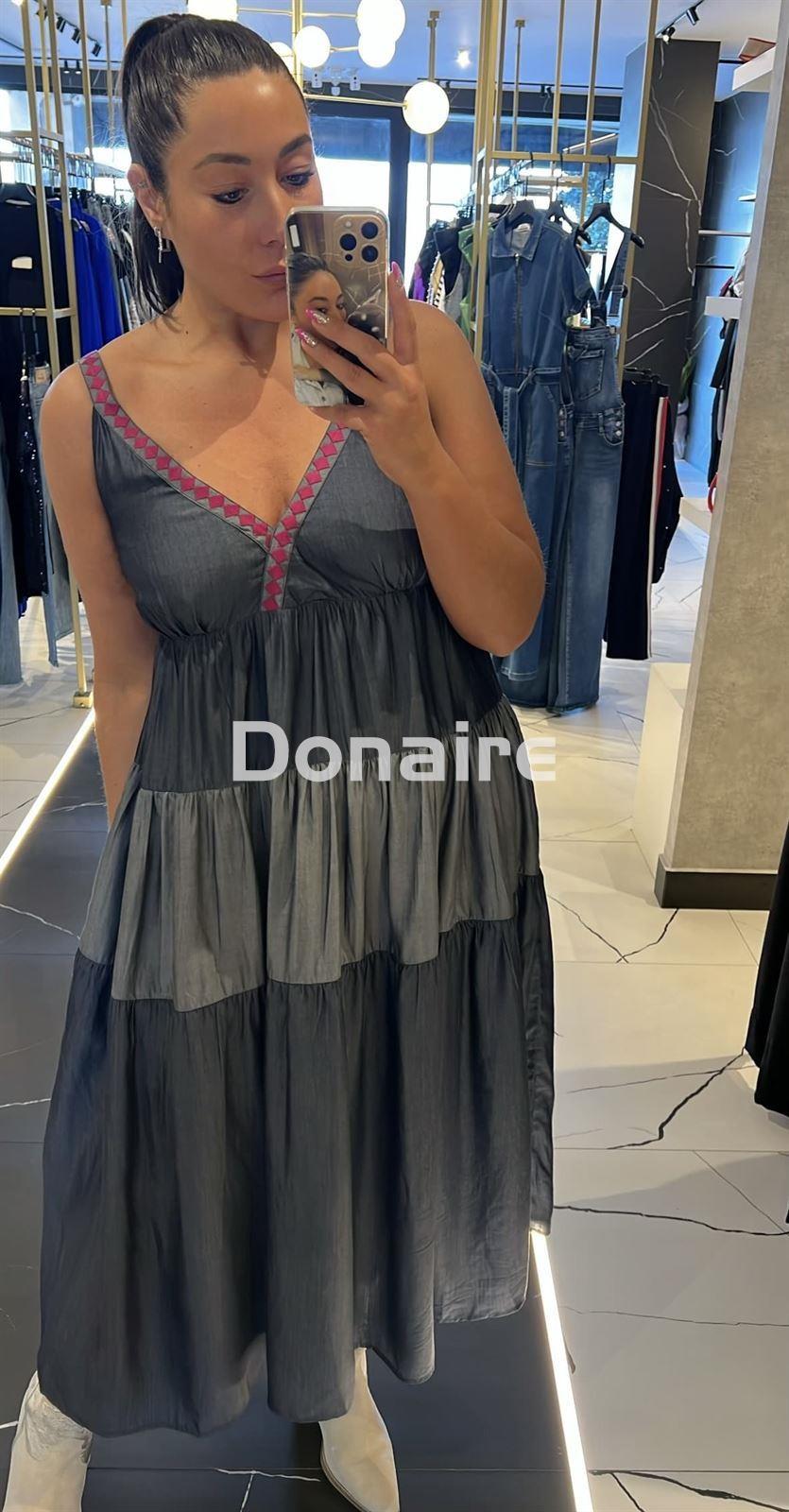 Vestido volantes largo vaquero WNT - Imagen 1