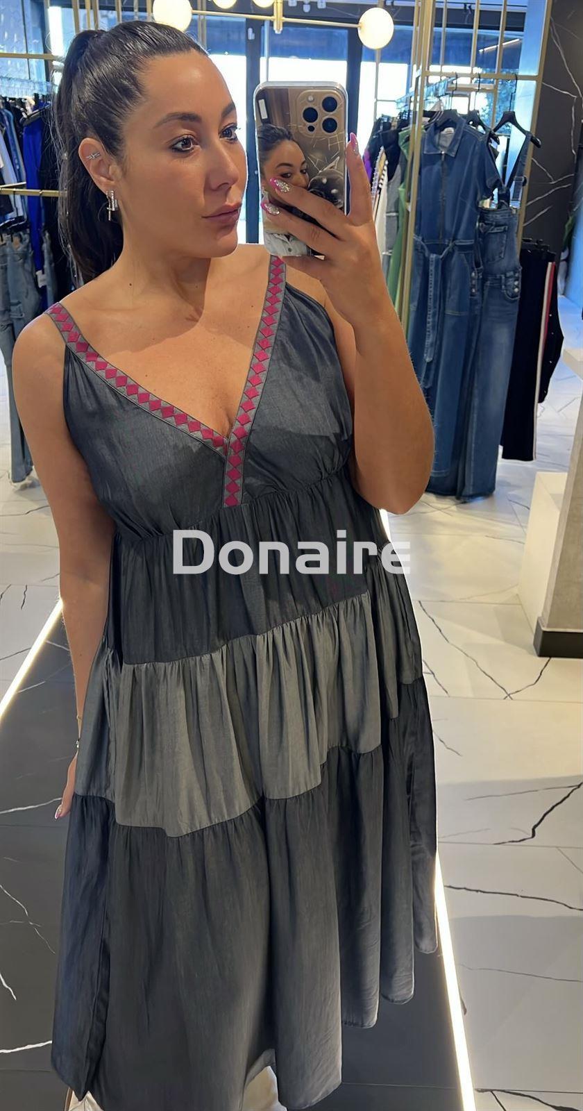 Vestido volantes largo vaquero WNT - Imagen 2