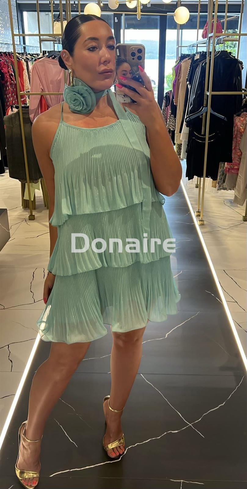 Vestido volantes turquesa Dixie - Imagen 1