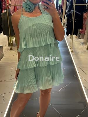 Vestido volantes turquesa Dixie - Imagen 1