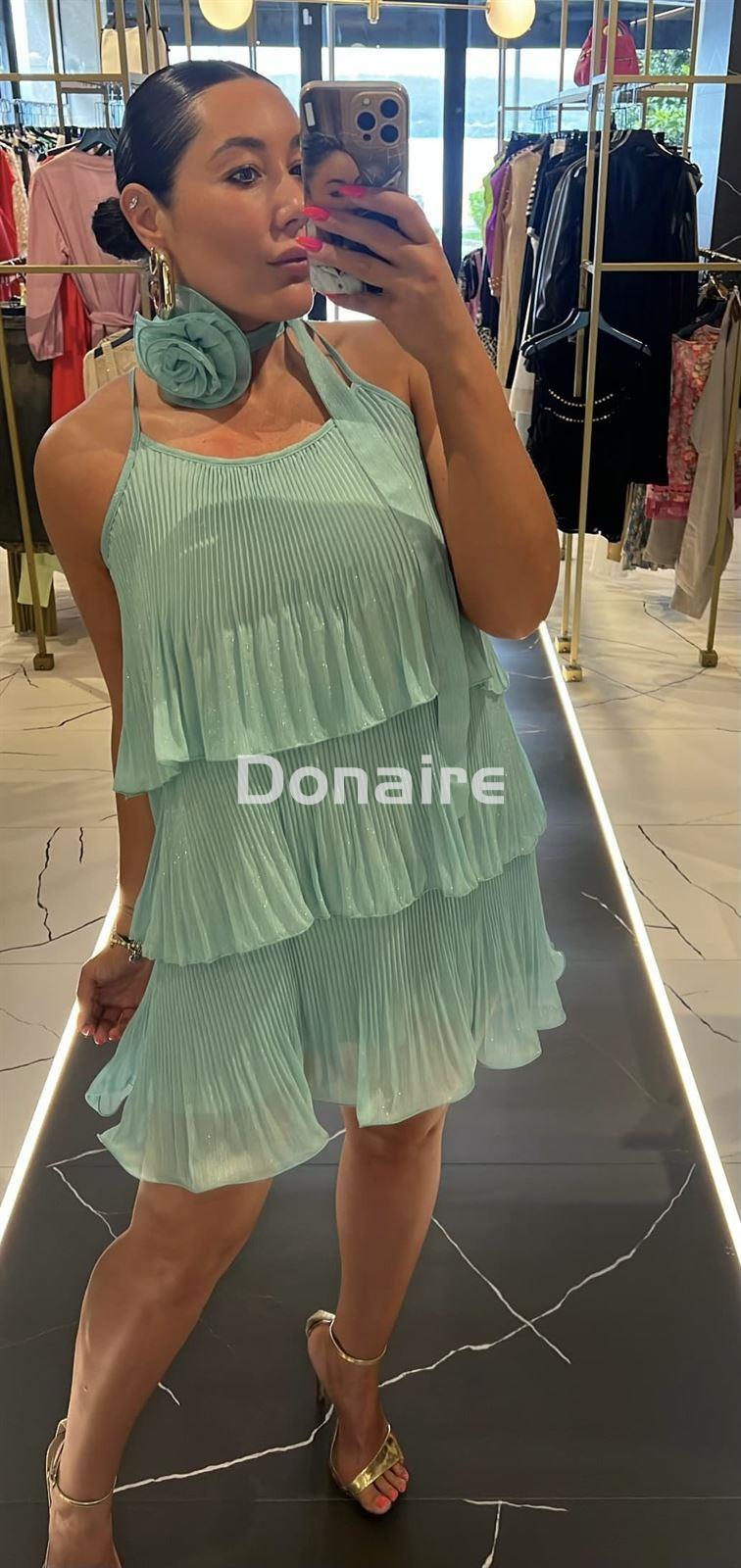Vestido volantes turquesa Dixie - Imagen 2