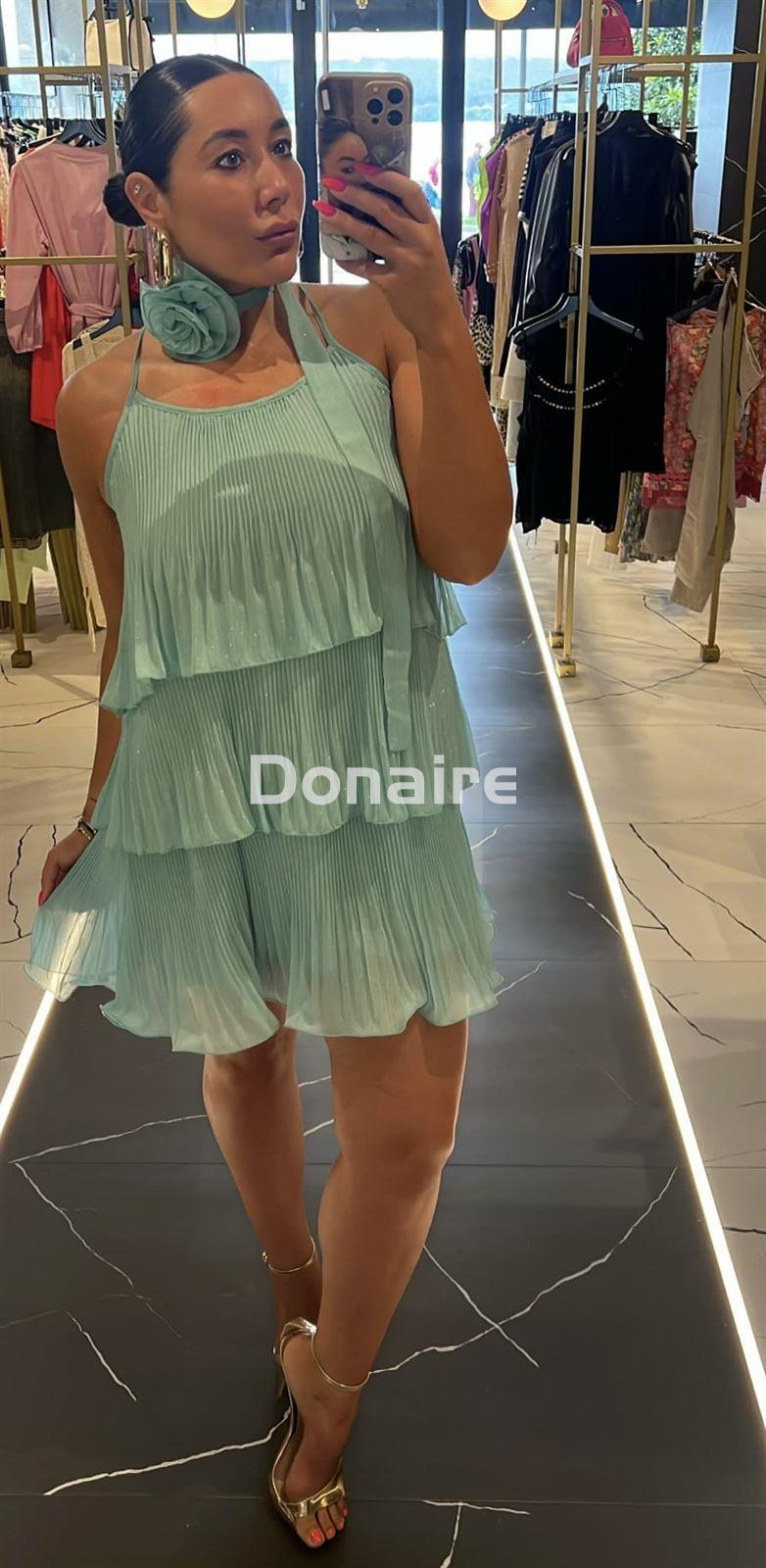 Vestido volantes turquesa Dixie - Imagen 3