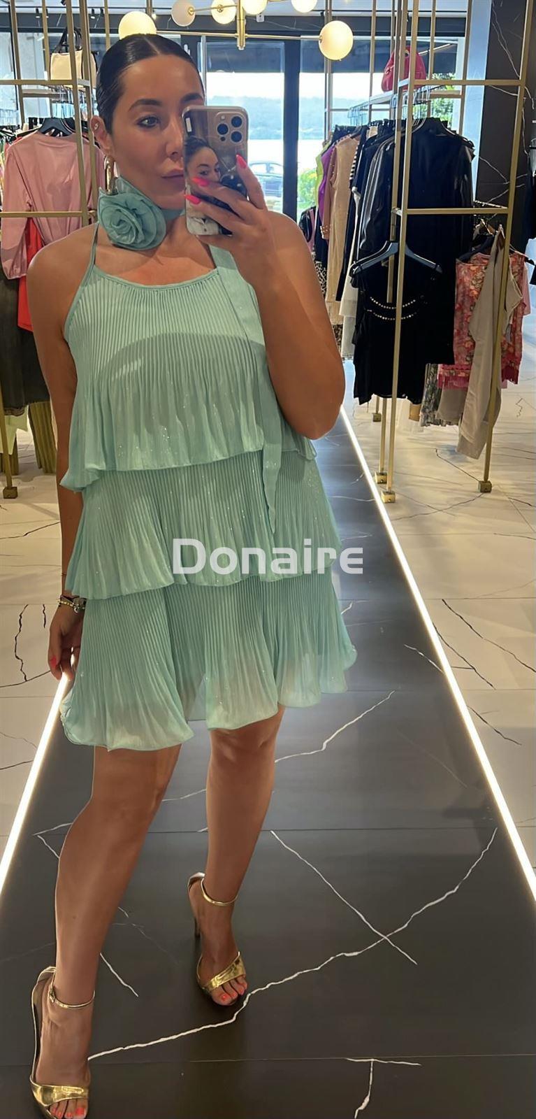 Vestido volantes turquesa Dixie - Imagen 4