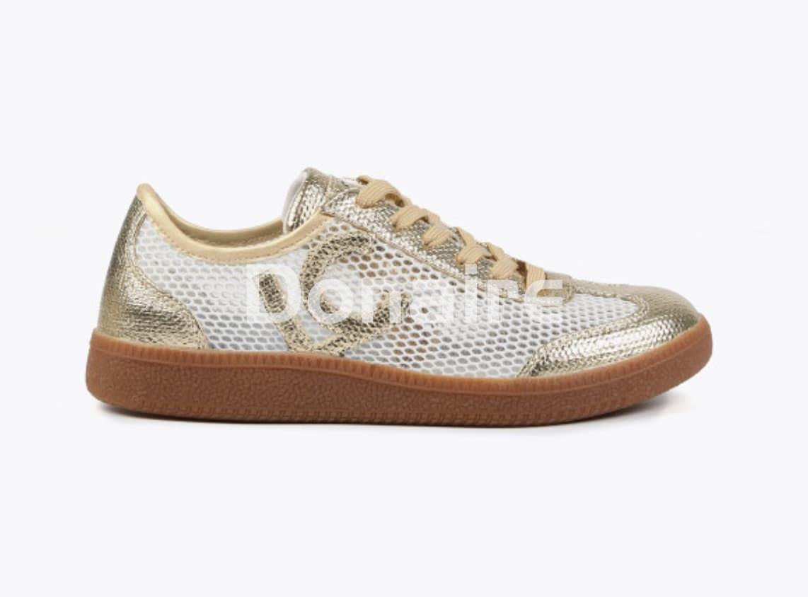 Zapatillas deportivas rejilla y metalizadas Lola Casademunt - Imagen 2