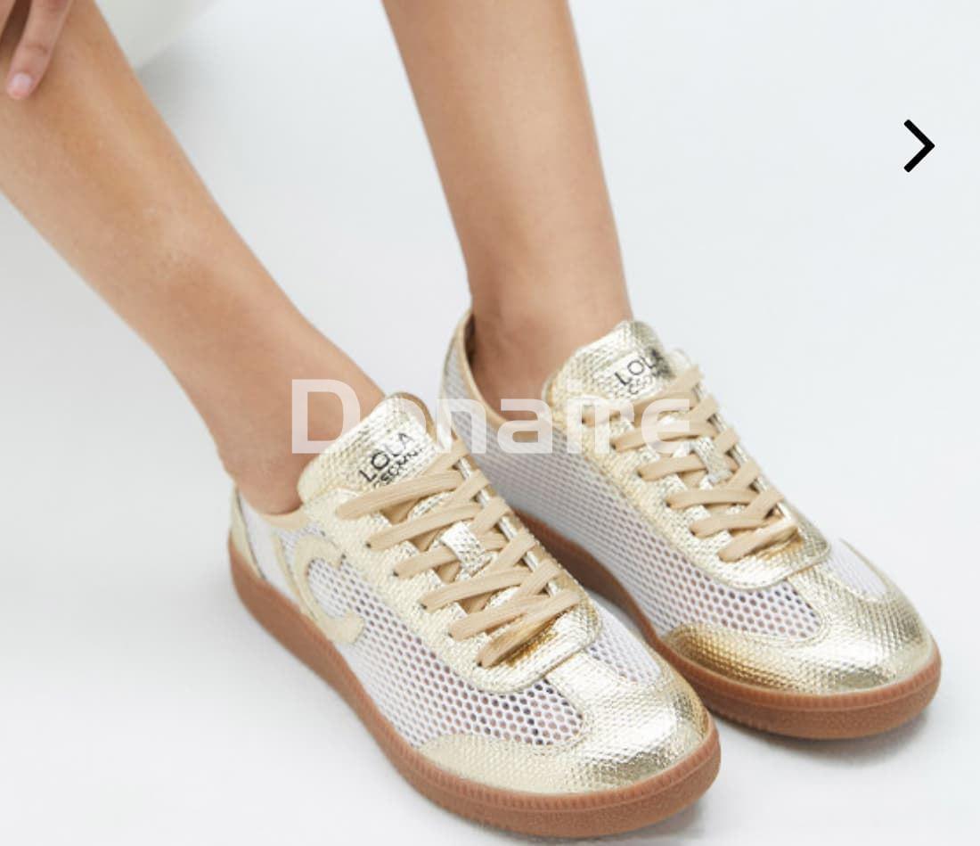 Zapatillas deportivas rejilla y metalizadas Lola Casademunt - Imagen 7